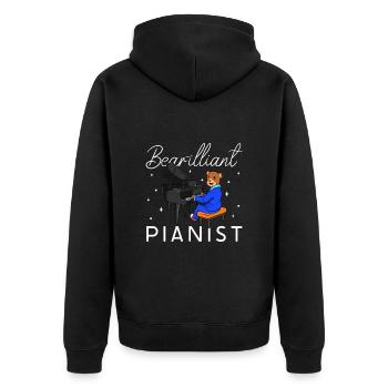 Pianiste Bear-illiant - Bär am Klavier - Veste à capuche bio Premium Unisexe - noir - Dos - Nico (187cm)