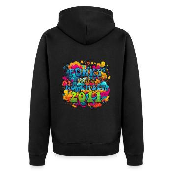 Funky Birthday: Novembre 2011 - Psychadelic - Veste à capuche bio Premium Unisexe - noir - Dos - Nico (187cm)