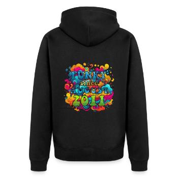 Funky Birthday: Août 2011 - Psychadelic - Veste à capuche bio Premium Unisexe - noir - Dos - Nico (187cm)