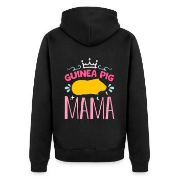 Guinea Pig Mama Cavy Pet Hamster Animal Lover - Unisex Premium Bio Zip Hoodie - Schwarz - Hinten - Nico (187cm)