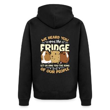 Guinea Pig We Heard You Open The Fridge Hamster - Unisex Premium Organic Zip Hoodie - black - Back - Nico (187cm)