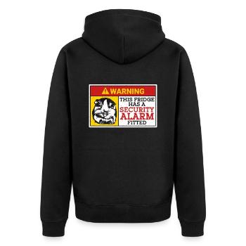 Guinea Pig Warning This Fridge Has A Security Cavy - Unisex Premium Organic Zip Hoodie - black - Back - Nico (187cm)