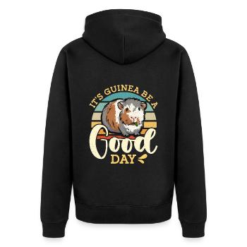 Cochon d’Inde C’est la Guinée Soyez une bonne journée Amoureux des animaux - Veste à capuche bio Premium Unisexe - noir - Dos - Nico (187cm)