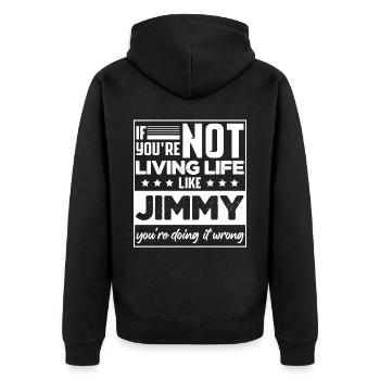 Jimmy drôle de dicton - Veste à capuche bio Premium Unisexe - noir - Dos - Nico (187cm)