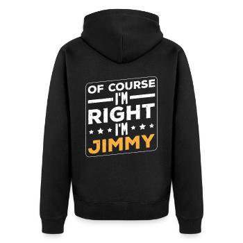 Bien sûr, j’ai raison im Jimmy - Veste à capuche bio Premium Unisexe - noir - Dos - Nico (187cm)