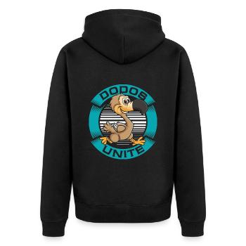 Dodo Bird Dodos Unite Flightless Extinct Birds - Unisex Premium Bio Zip Hoodie - Schwarz - Hinten - Nico (187cm)