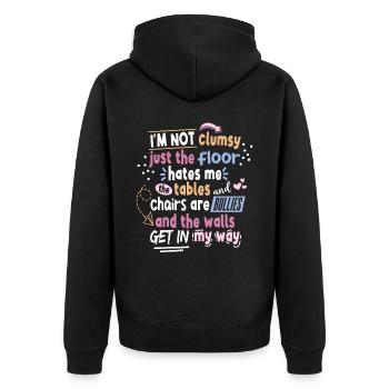 I'm Not Clumsy Saying Women - Unisex Premium Organic Zip Hoodie - black - Back - Nico (187cm)