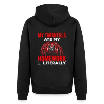 Tarentula a mangé mon animal de compagnie de devoirs - Veste à capuche bio Premium Unisexe - noir - Dos - Nico (187cm)