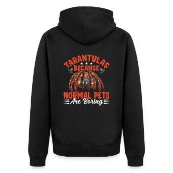 Normale Haustiere Sind Langweilig - Unisex Premium Bio Zip Hoodie - Schwarz - Hinten - Nico (187cm)