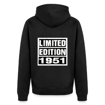 Edition Limitée 1951 Anniversaire 1951 Vintage Rétro - Veste à capuche bio Premium Unisexe - noir - Dos - Nico (187cm)