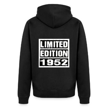 Limited Edition 1952 Geburtstag 1952 Vintage Retro - Unisex Premium Bio Zip Hoodie - Schwarz - Hinten - Nico (187cm)