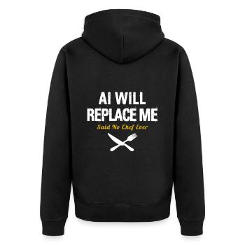 Cooking Culinary Restaurant Gourmet Kitchen Chef - Unisex Premium Organic Zip Hoodie - black - Back - Nico (187cm)