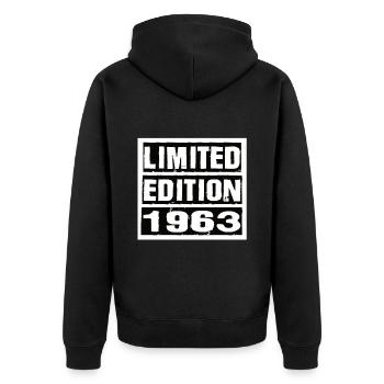 Edition Limitée 1963 Anniversaire 1963 Vintage Rétro - Veste à capuche bio Premium Unisexe - noir - Dos - Nico (187cm)