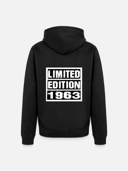Limited Edition 1963 Birthday 1963 Vintage Retro - Unisex Premium Organic Zip Hoodie - black