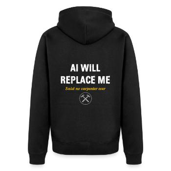 Schreinerei Holzbearbeitung Holzarbeiter Beruf - Unisex Premium Bio Zip Hoodie - Schwarz - Hinten - Nico (187cm)