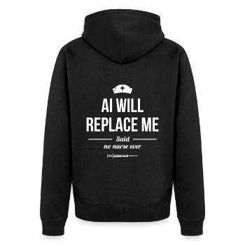 Medical assistant Nurse RN - Unisex Premium Organic Zip Hoodie - black - Back - Nico (187cm)