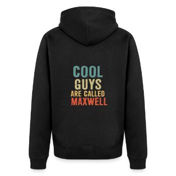 Les gars cool s’appellent Maxwell - Veste à capuche bio Premium Unisexe - noir - Dos - Nico (187cm)