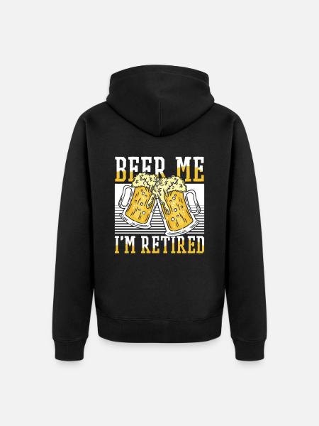Rentner Rente Bier - Unisex Premium Bio Zip Hoodie - Schwarz