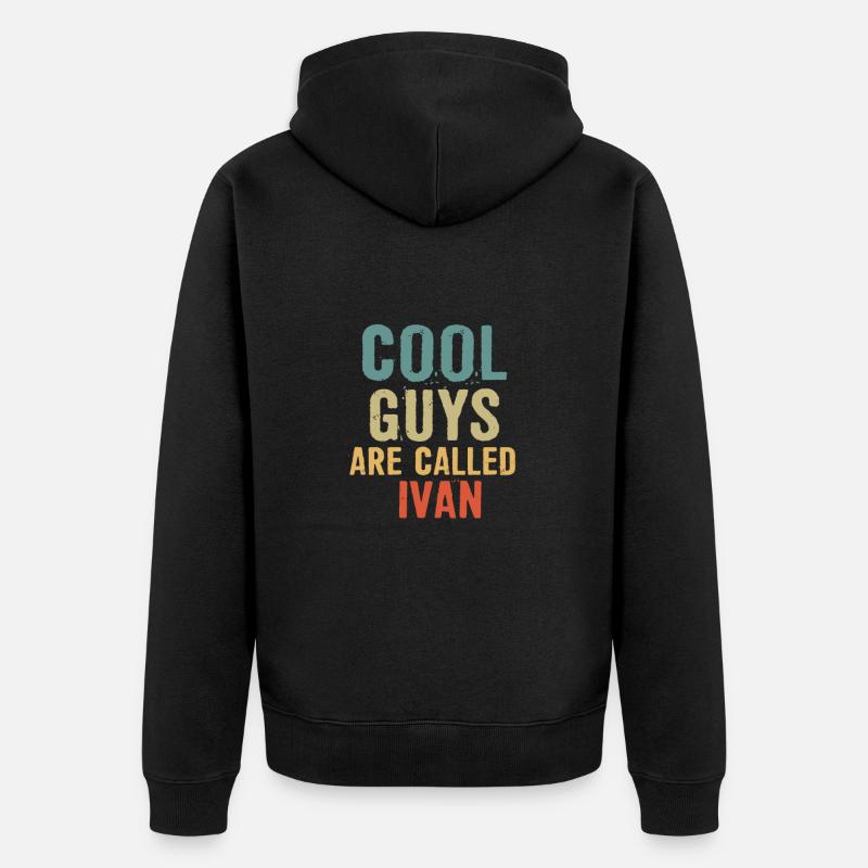 Les mecs cool s’appellent ivan - Veste à capuche bio Premium Unisexe - noir