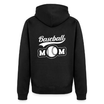 Baseball Mom, Baseball Mom - Unisex Premium Organic Zip Hoodie - black - Back - Nico (187cm)