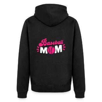 Baseball Mom, Baseball Mom - Unisex Premium Organic Zip Hoodie - black - Back - Nico (187cm)