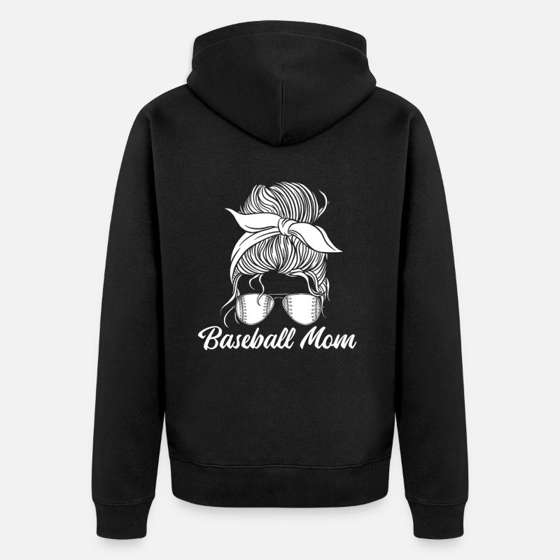 Baseball Baseball Maman - Veste à capuche bio Premium Unisexe - noir