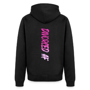 Happy Divorce Party Divorced Af - Unisex Premium Organic Zip Hoodie - black - Back - Nico (187cm)