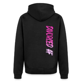 Happy Divorce Party Divorced Af - Unisex Premium Organic Zip Hoodie - black - Back - Nico (187cm)