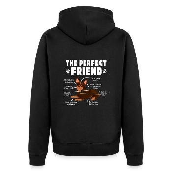 Cadeau de chien de bétail australien - Veste à capuche bio Premium Unisexe - noir - Dos - Nico (187cm)
