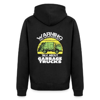 Truck Driver Trucker Truck Driver Funny - Unisex Premium Organic Zip Hoodie - black - Back - Nico (187cm)