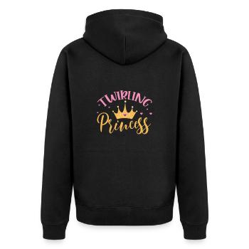 Baton Twirling Gymnastique Gymnastique Cadeau - Veste à capuche bio Premium Unisexe - noir - Dos - Nico (187cm)