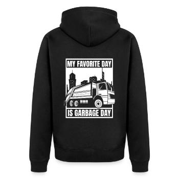 Truck Driver Trucker Truck Driver Funny - Unisex Premium Organic Zip Hoodie - black - Back - Nico (187cm)