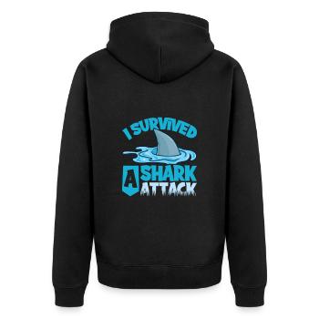 Attaque de requin - Veste à capuche bio Premium Unisexe - noir - Dos - Nico (187cm)
