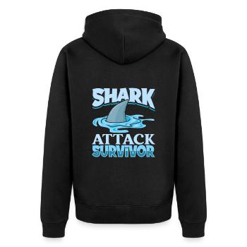 J’ai survécu à une attaque de requin - attaque de requin - Veste à capuche bio Premium Unisexe - noir - Dos - Nico (187cm)