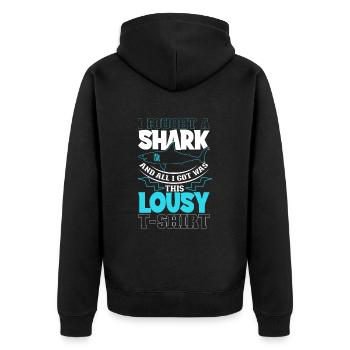 J’étais aux prises avec une attaque de requin - Veste à capuche bio Premium Unisexe - noir - Dos - Nico (187cm)