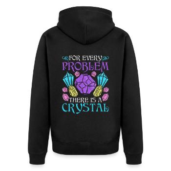 Kristallheiler Heilkristall Kristalle - Unisex Premium Bio Zip Hoodie - Schwarz - Hinten - Nico (187cm)