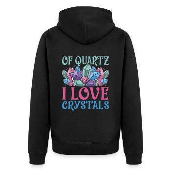 Healing Crystals Of Quartz I Love Crystals - Unisex Premium Organic Zip Hoodie - black - Back - Nico (187cm)
