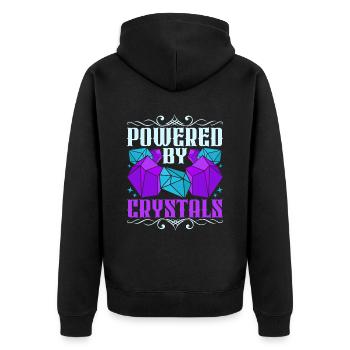 Healing Crystal Crystals Powered By Crystals - Unisex Premium Organic Zip Hoodie - black - Back - Nico (187cm)