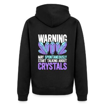 Kristallheiler Kristallheilung Kristalle - Unisex Premium Bio Zip Hoodie - Schwarz - Hinten - Nico (187cm)