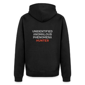 Uap Expert Alien Hunter Ufo - Unisex Premium Organic Zip Hoodie - black - Back - Nico (187cm)