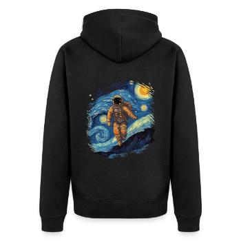 Astronautes Space Starry Night Van Gogh Painting - Veste à capuche bio Premium Unisexe - noir - Dos - Nico (187cm)