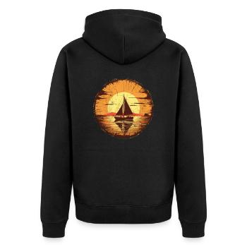 Sailboat Sailing Ship Sailing Yacht Vintage Sailing - Unisex Premium Organic Zip Hoodie - black - Back - Nico (187cm)