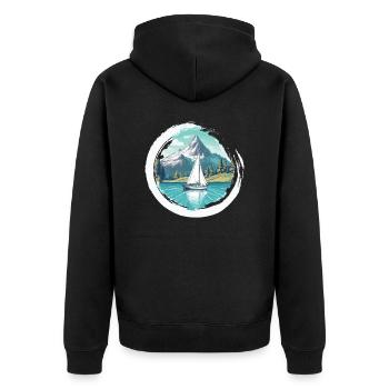 Sailboat Sailing Ship Sailing Yacht Vintage Sailing - Unisex Premium Organic Zip Hoodie - black - Back - Nico (187cm)