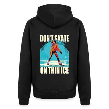 Patineur sur glace Patinage sur glace Patinage sur glace - Veste à capuche bio Premium Unisexe - noir - Dos - Nico (187cm)