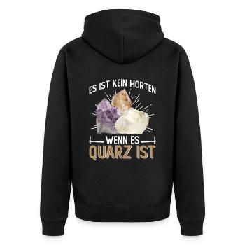 Geologe Steinsammler Steine Geologie Spruch - Unisex Premium Bio Zip Hoodie - Schwarz - Hinten - Nico (187cm)