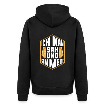 Geologe Steinsammler Steine Geologie Spruch - Unisex Premium Bio Zip Hoodie - Schwarz - Hinten - Nico (187cm)