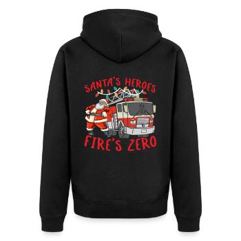 Santa's Heroes Fire Brigade Zero Firefighting Weih - Unisex Premium Organic Zip Hoodie - black - Back - Nico (187cm)