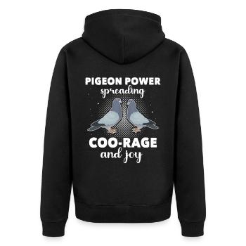 Doves - Unisex Premium Organic Zip Hoodie - black - Back - Nico (187cm)