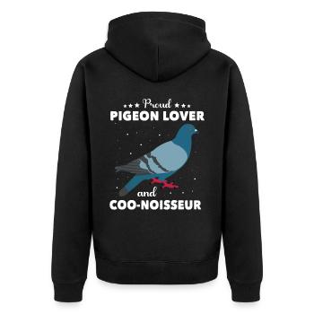 Doves - Unisex Premium Organic Zip Hoodie - black - Back - Nico (187cm)