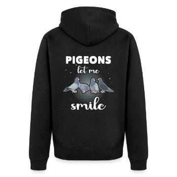 Doves - Unisex Premium Organic Zip Hoodie - black - Back - Nico (187cm)